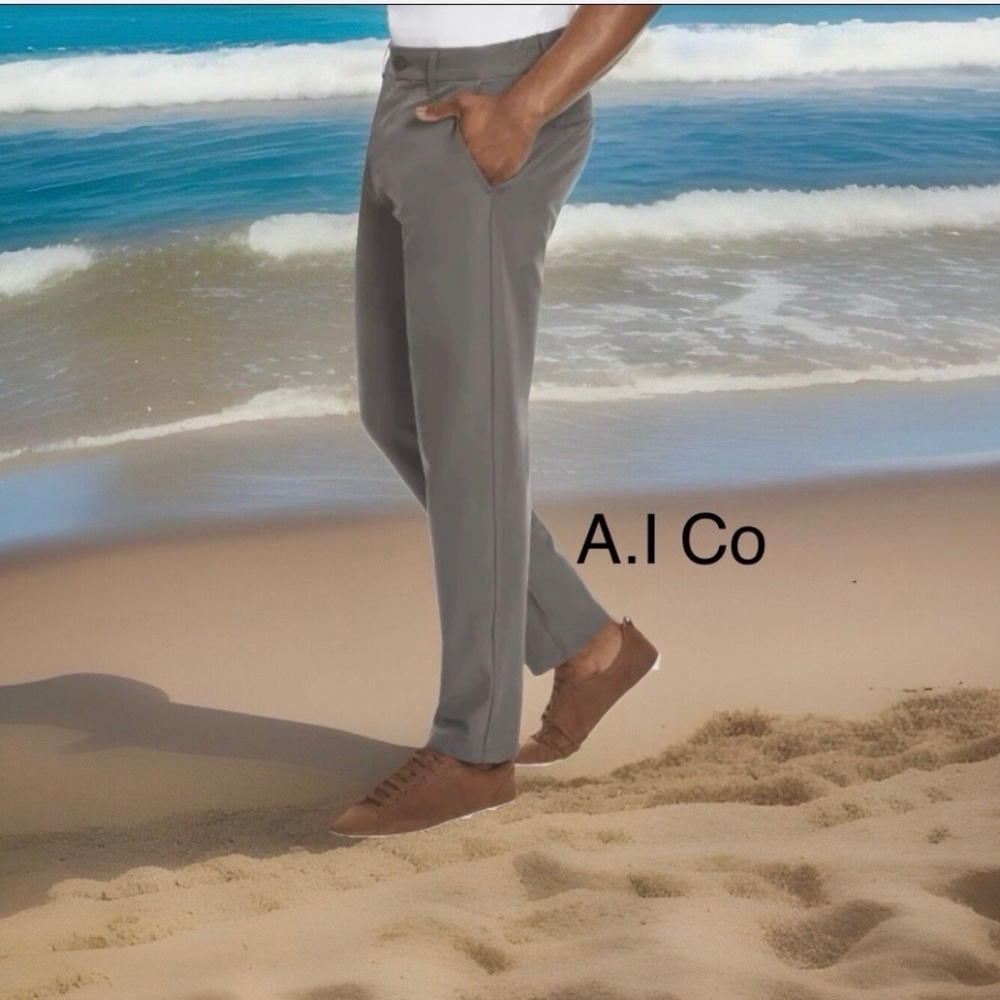 NWT Marc NY Mens Pant Slim Zip Pkt Wrinkle Resist Gray Stretch Many Sizes QUICK